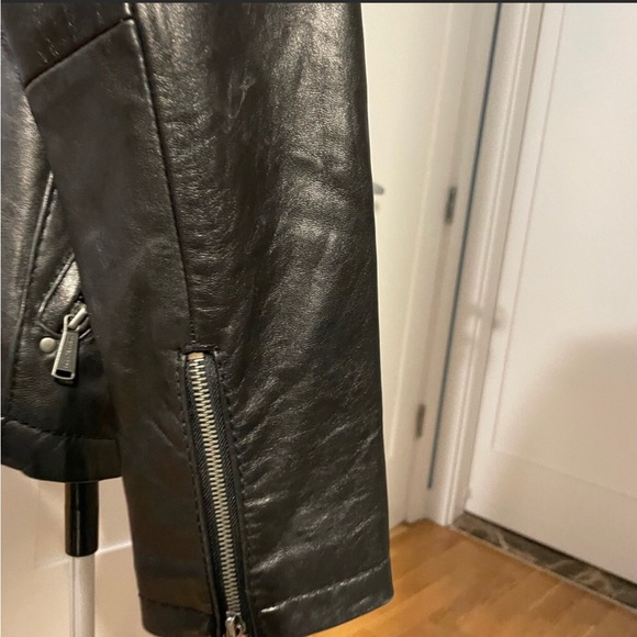 Michael Kors black Leather jacket size Lg, EUC - Picture 3 of 5